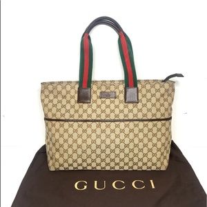 Authentic Gucci large brown monogram tote bag